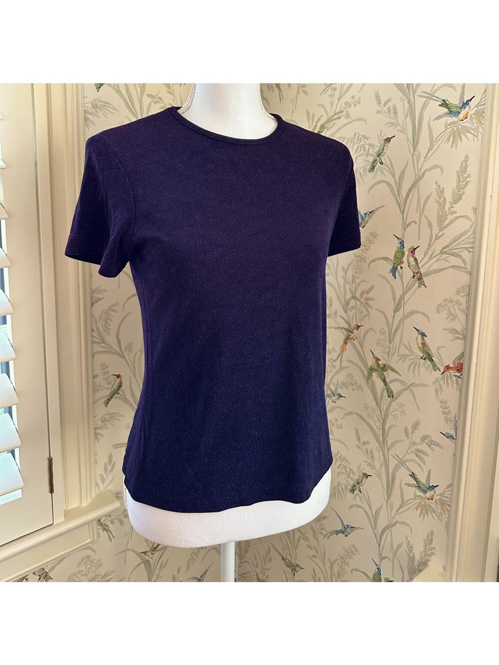 Talbots dark purple sparkly top